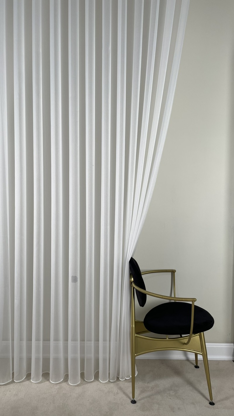 S Pile Düz Tül Perde - Zemra Model